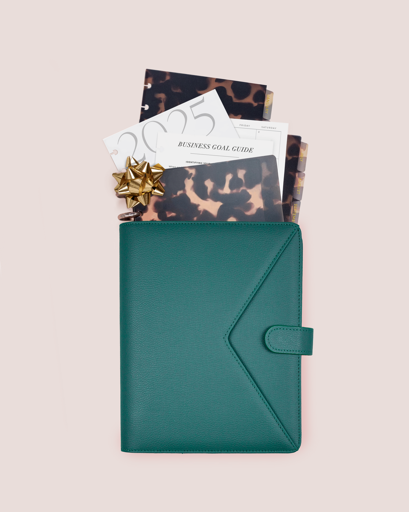 Deluxe Business Bundle – 2025 Annual Business Goal Planner (Deep Emerald)