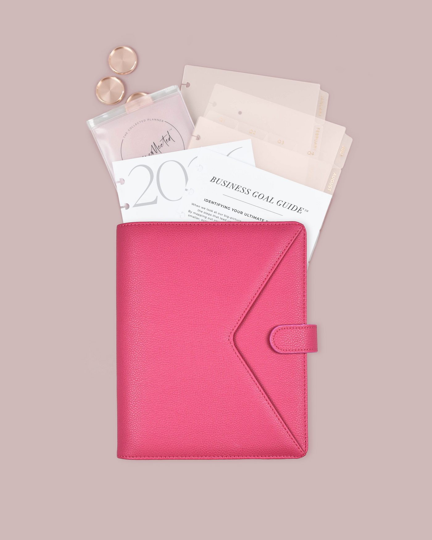 2026 Deluxe Business Bundle – Raspberry Vegan Leather