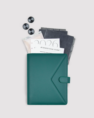 2026 Deluxe Business Bundle – Deep Emerald Vegan Leather