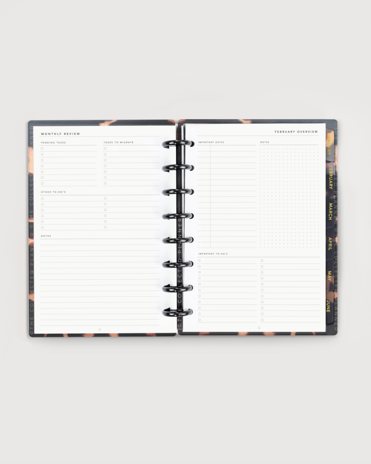 Monthly Overview Reflection Page for Planner Produced in Canada