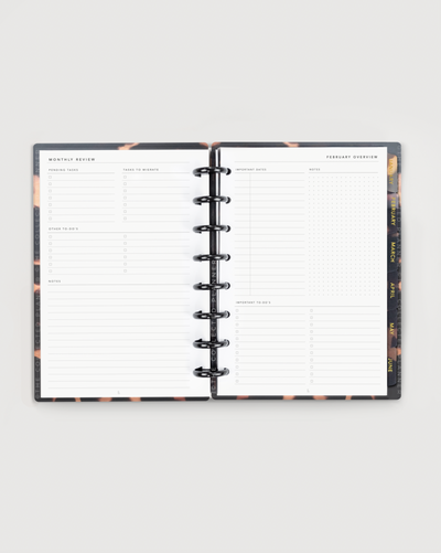 Monthly Overview Reflection Page for Planner Produced in Canada
