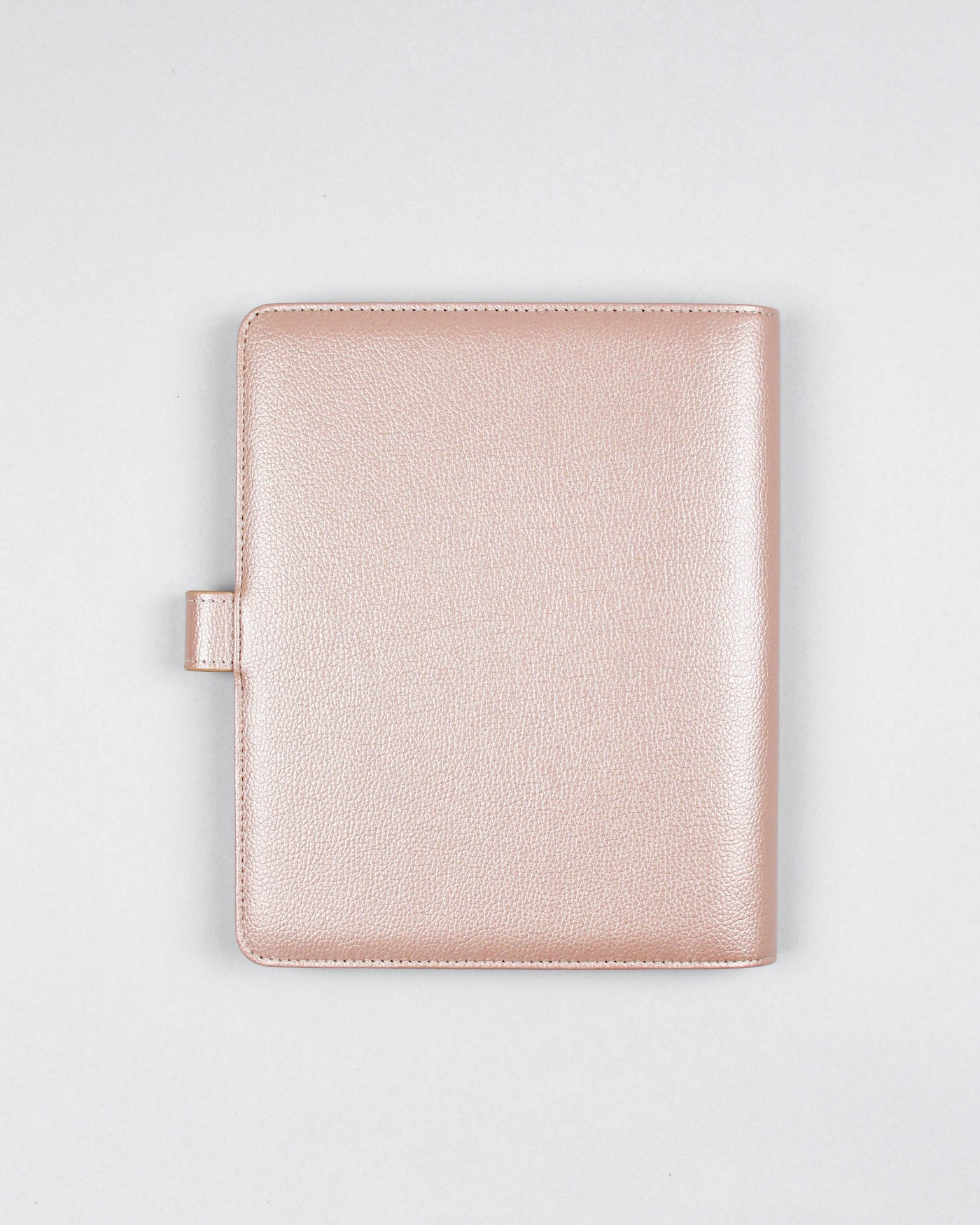 Rose Gold Folio Planner Cover with Exterior Pocket