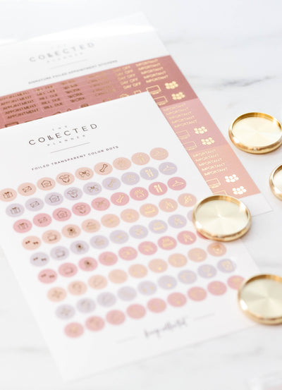 Planner Stickers | Petite Dot Gold Foil Icon Stickers
