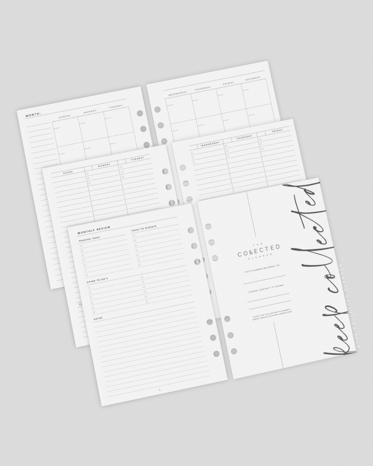 A5 Ring Bound | Undated Collected Planner Inserts