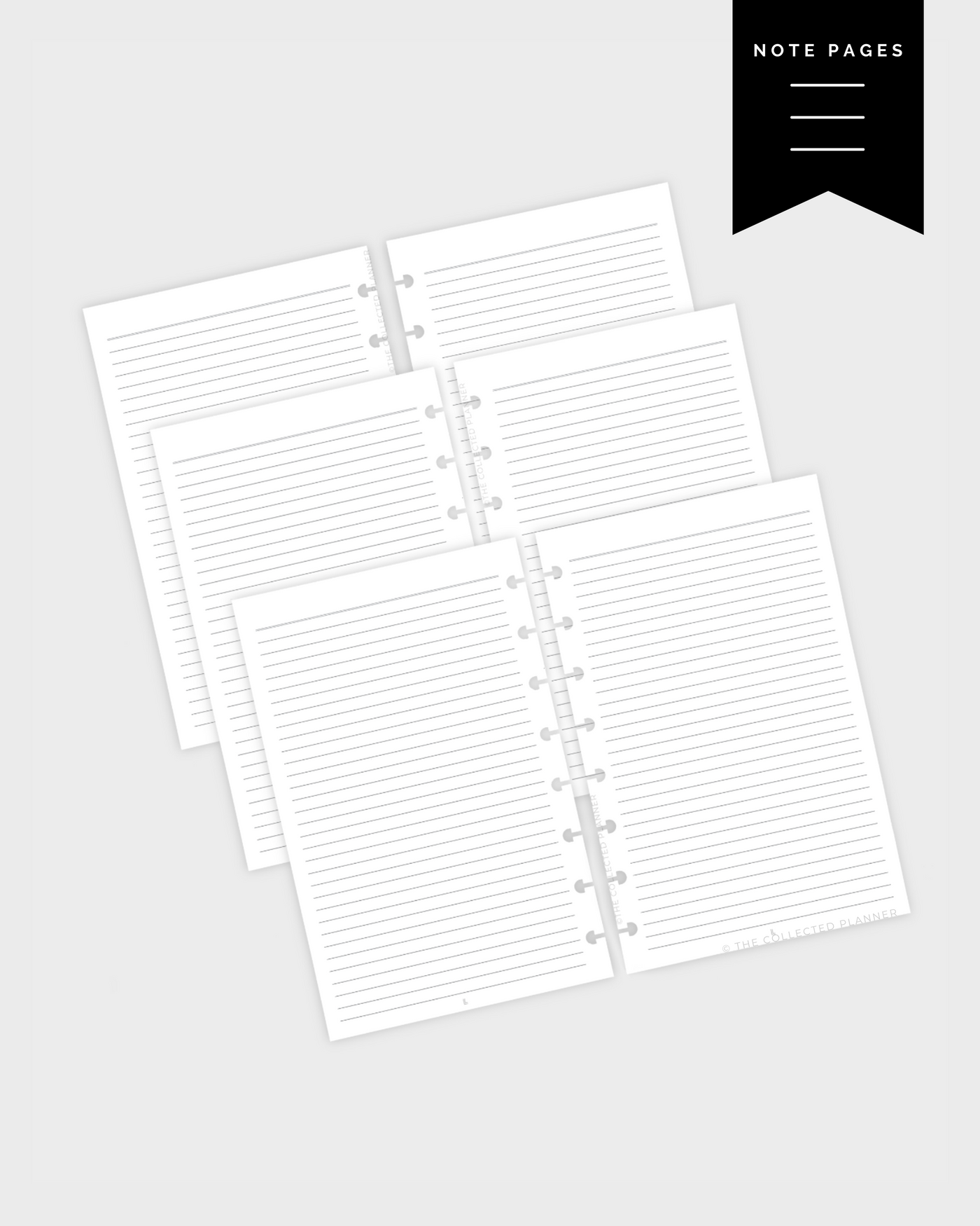 Half Letter Discbound | Lined Page Note Taking Inserts