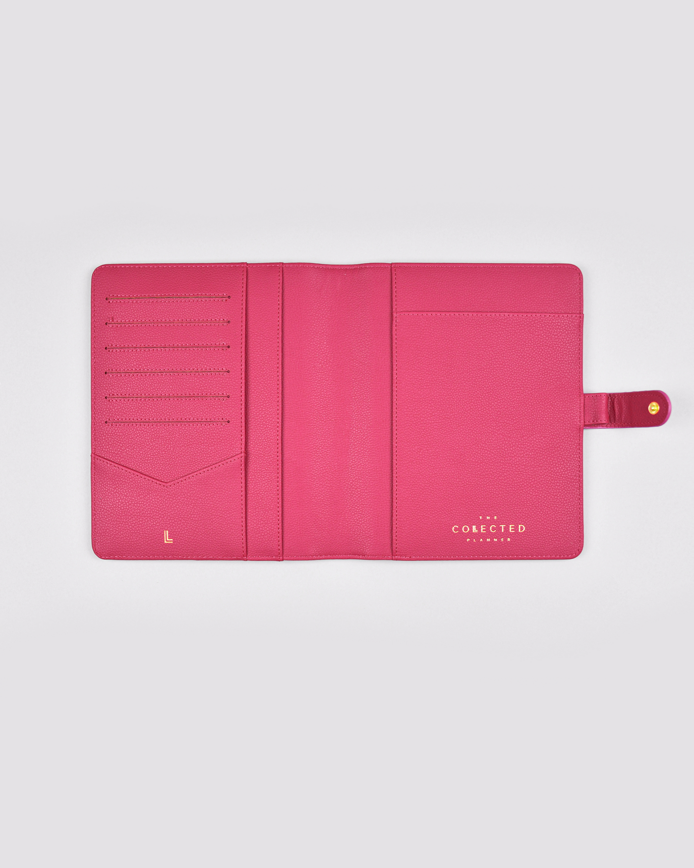 Viva Raspberry Folio Planner Cover with Outer Pocket