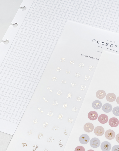 Planner Stickers | Petite Gold Foil Icon Stickers