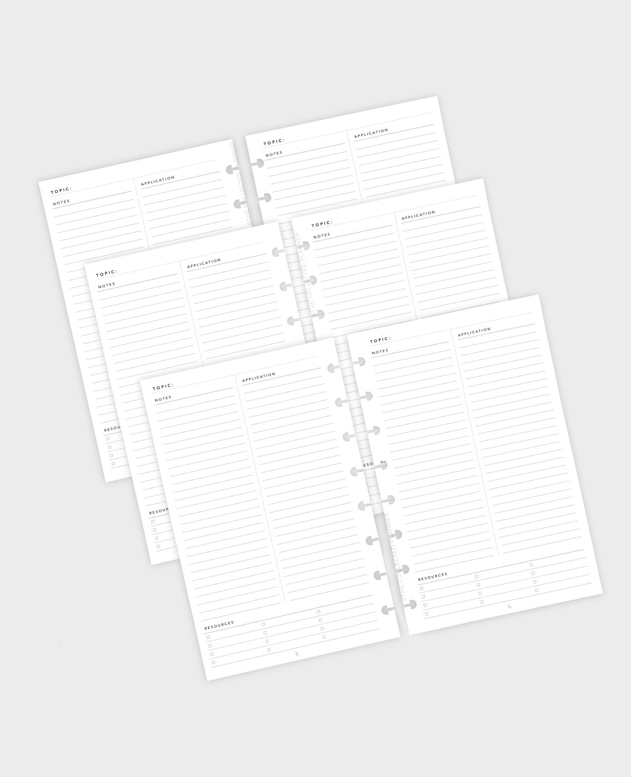 Half Letter Discbound Inserts | Course/Topic Notes Layout