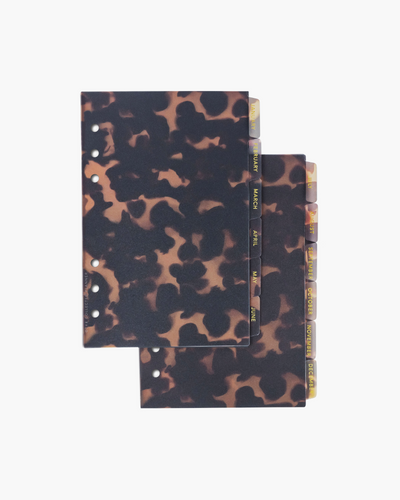 NEW! A5 Ringbound | Tortoiseshell Monthly Dividers with Gold Foil